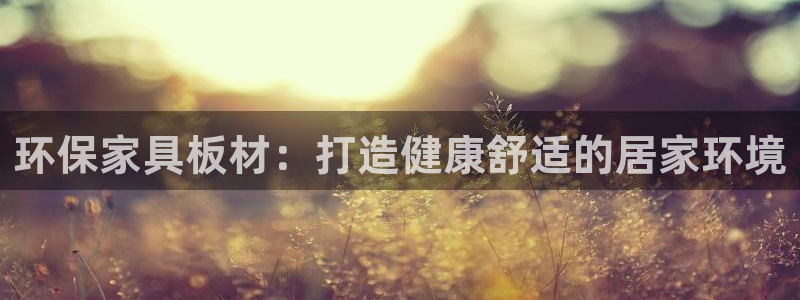 杏耀平台注册流程：环保家具板材：打造健康舒适的居家环境