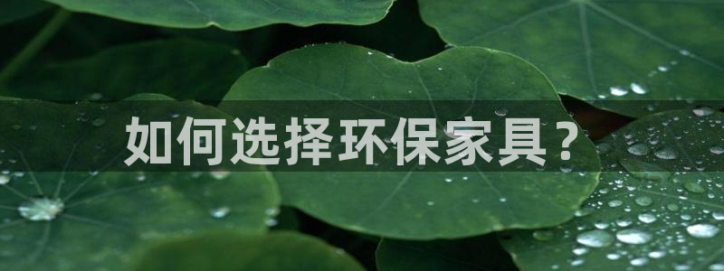 杏耀测速注册：如何选择环保家具？